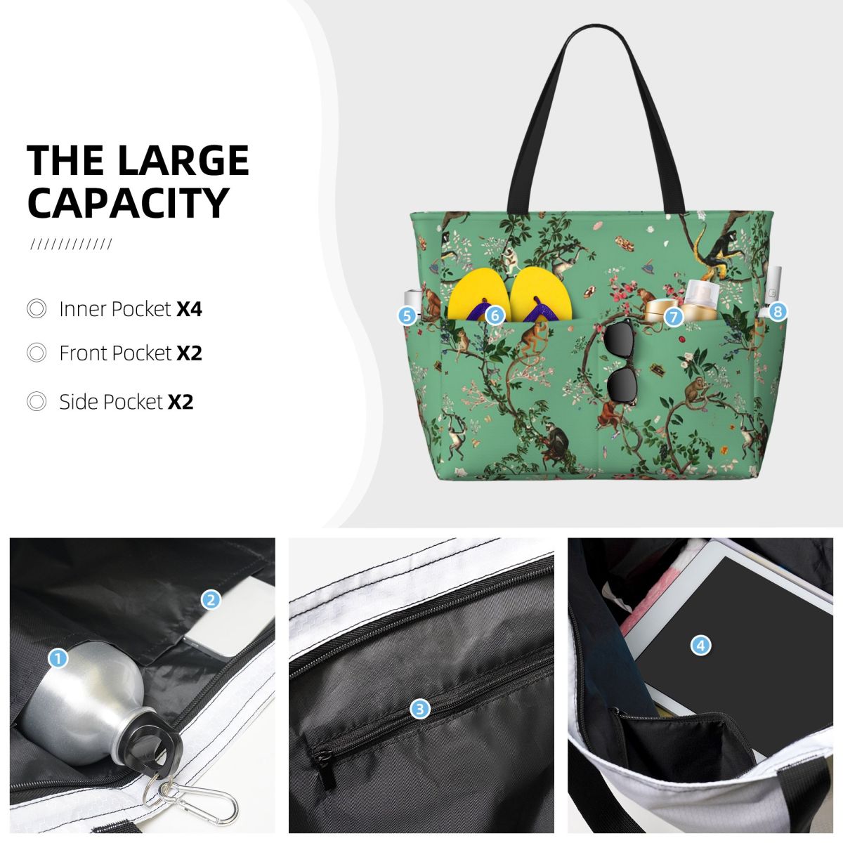 Monkey World Green Beach Tote  - Yoga Fitness World recensione e prezzo