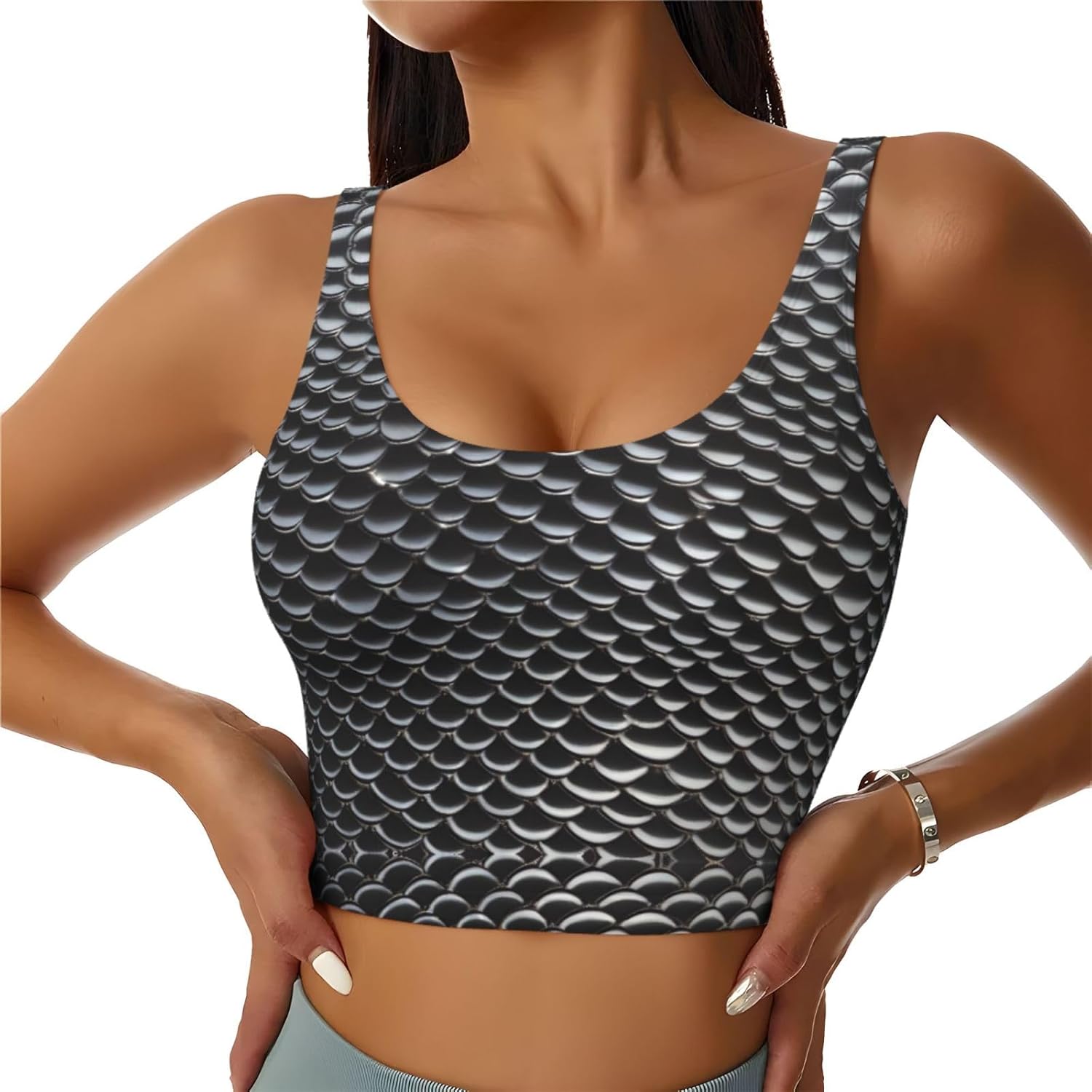 Silver fish scale Printed Wome - Yoga Fitness Workout recensione e prezzo