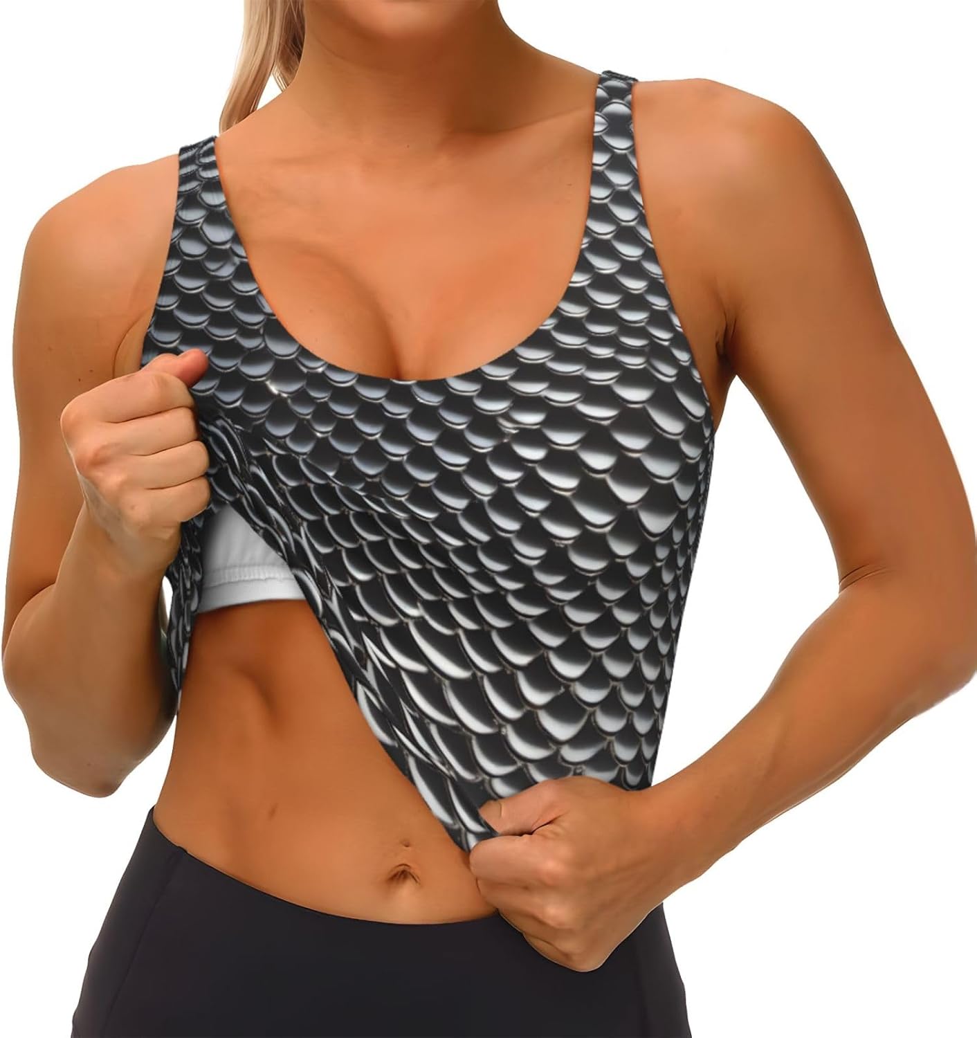 Silver fish scale Printed Wome - Yoga Fitness Workout recensione e prezzo