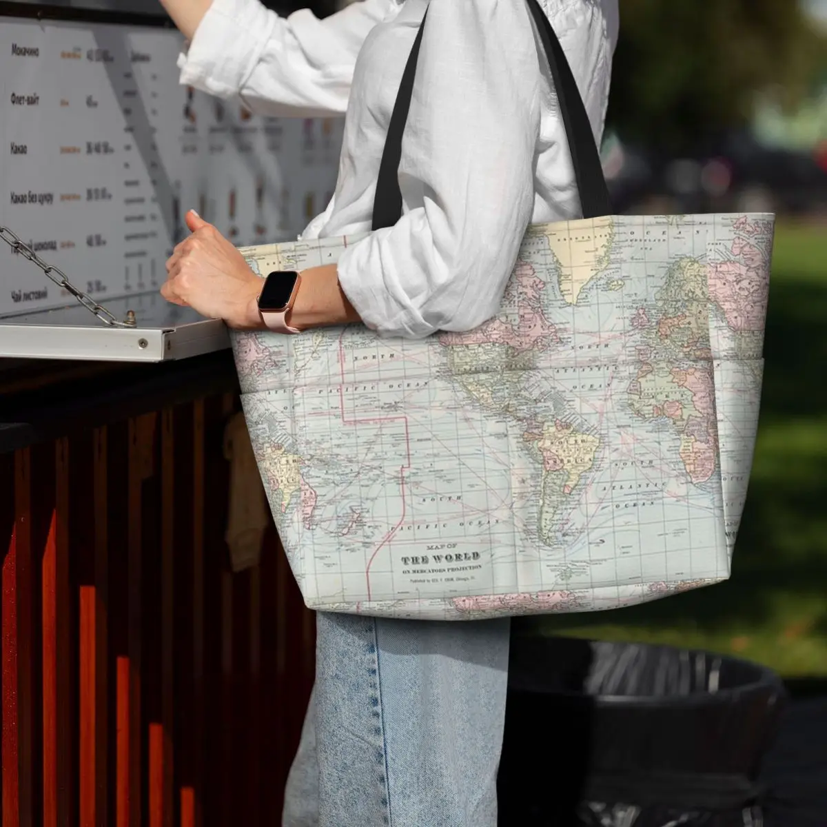 Vintage World Map 1901 Beach T - Yoga Fitness World recensione e prezzo