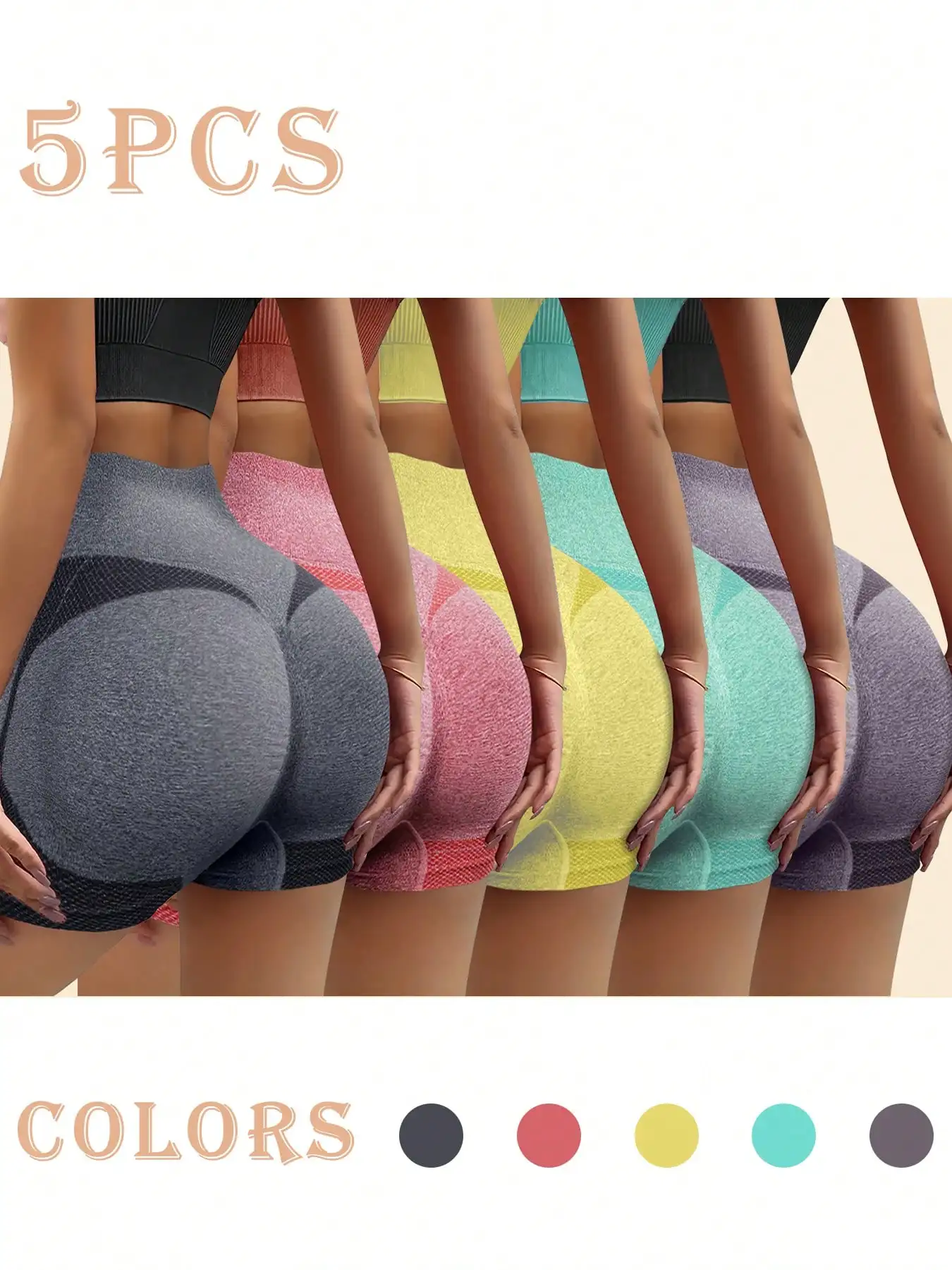 [Seamless Yoga Shorts] 5pcs Hi - Yoga Fitness Stretching recensione e prezzo