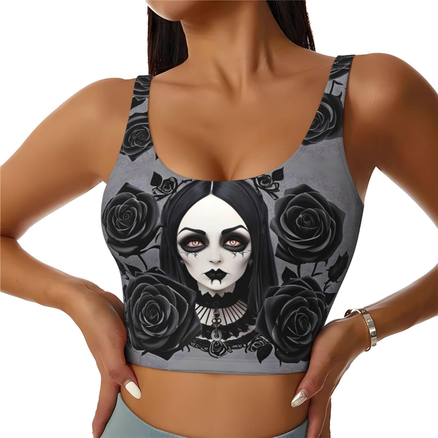gothic black roses Printed Wom - Yoga Fitness Workout recensione e prezzo