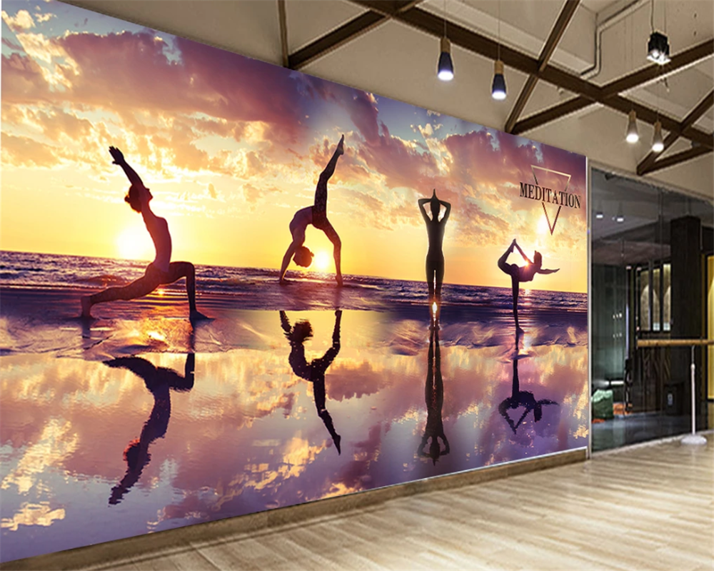 3d wallpaper mural sunset suns - Yoga Fitness Club recensione e prezzo
