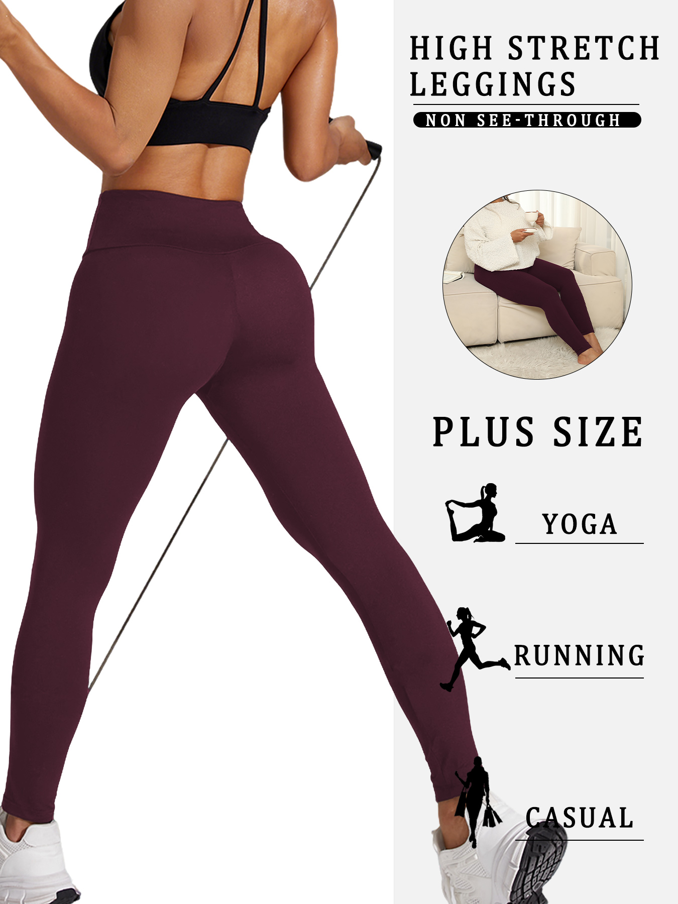 2 Pack Plus Size Women's High  - Yoga Fitness Leggings recensione e prezzo