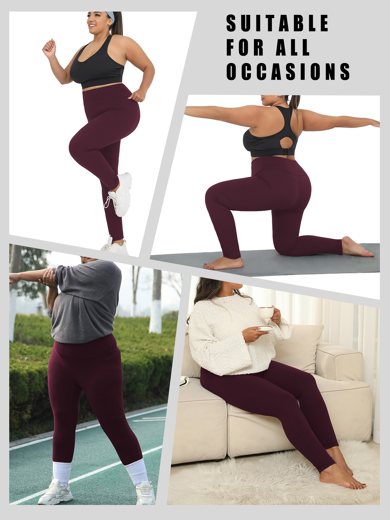 2 Pack Plus Size Women's High  - Yoga Fitness Leggings recensione e prezzo
