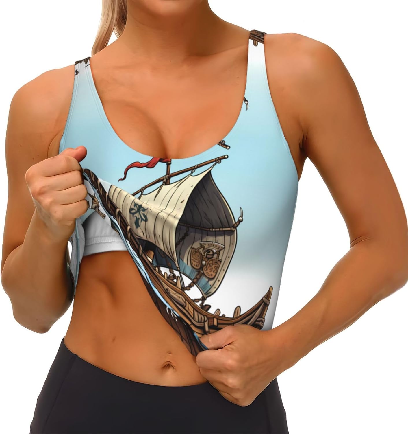 Cartoon Old Boat Prints Women' - Yoga Fitness Workout recensione e prezzo